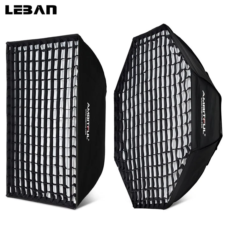 AMBITFUL 60x90cm 22x90cm 30x120cm 35x160cm 95cm Rectangular Octagonal Honeycomb Grid Softbox for Bowens Studio Flash Softbox