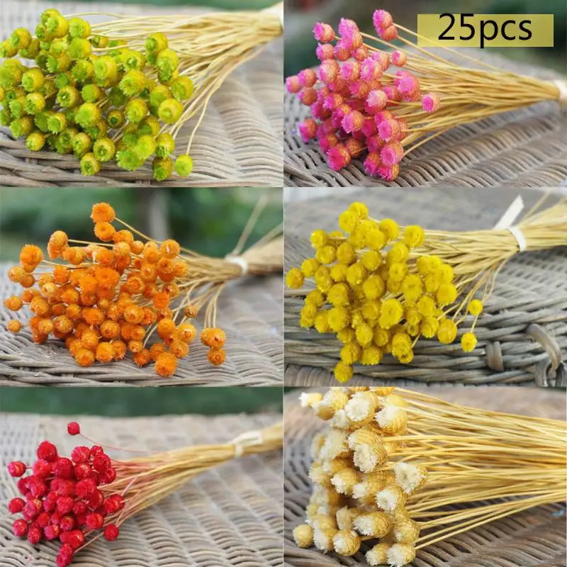 25pcs / lot Diy Flower Arrangement Flower Shooting Props Happy Flower Natural Dried Flower Bouquet Home Decoration Real Flower