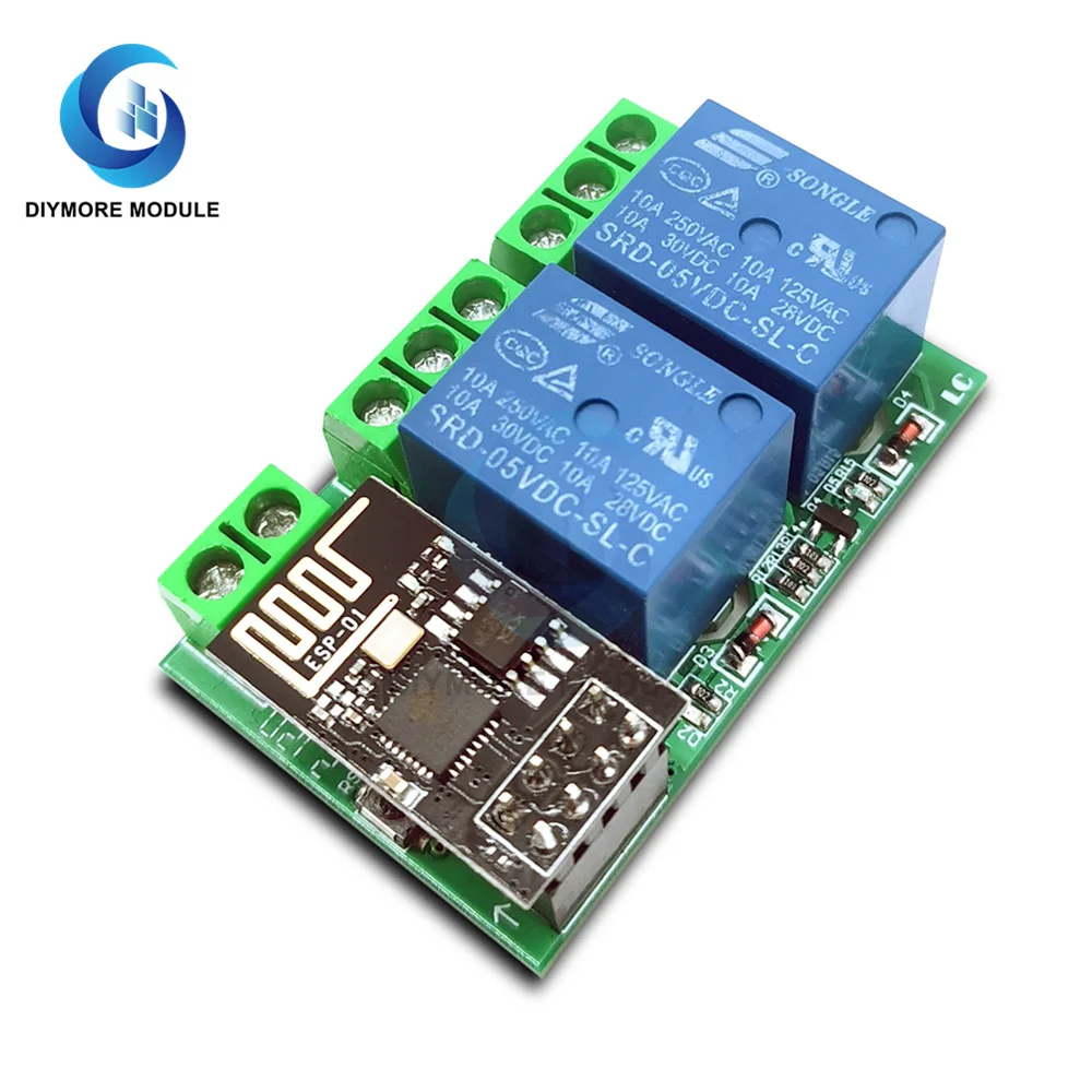 ESP8266 ESP-01/01S DC5V dual WIFI relay module WiFi module control mobile phone APP control suitable for DIY smart home