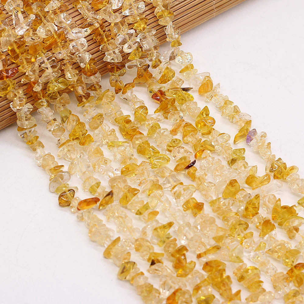 2025 Irregural Gravel Stone Beads Natural Citrines Loose Beads for Making Women Jewelry Necklace Bracelet Size 3x5-4x6mm