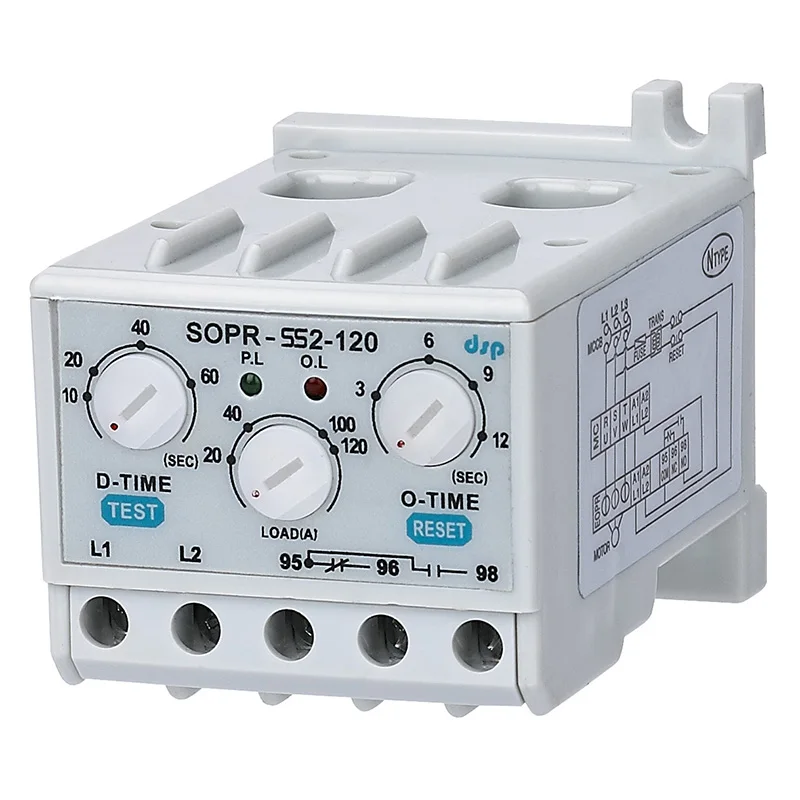 Samwha-Dsp SOPR-SS2-220 Electronic Overload Relay Motor Protector Thermal Overload Relay(Un:90~260VAC)