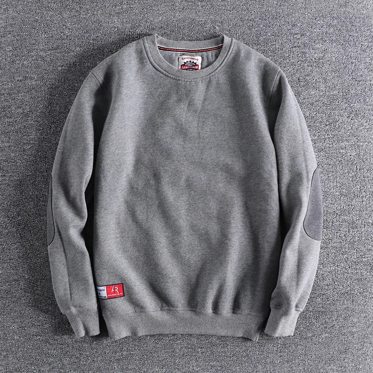 Autumn Winter New Japanese Retro Thickened Velvet Hoodies Men\'s Fashion Pure Cotton Washed Old Loose Pullover Casual Sportwear