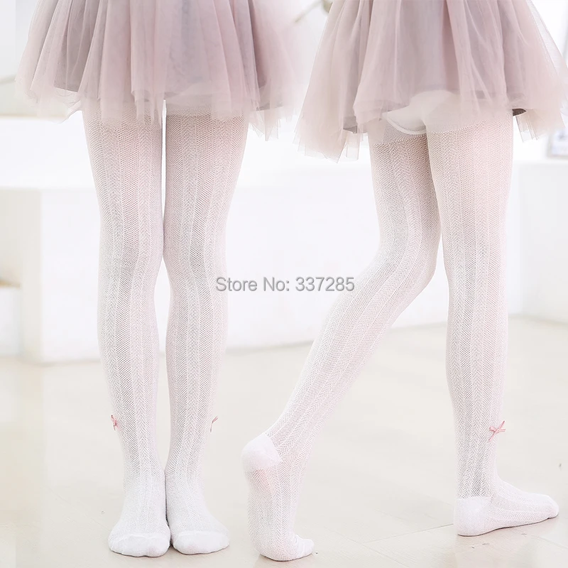 Summer baby girls Ultra thin Breathable Mesh tights princess kids striped bow pantyhose for child hollow out tights for girls