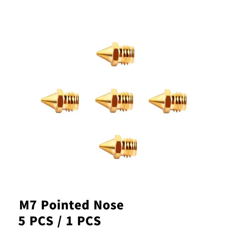 Geeetech 5 pces 1 bocal m7 dos pces para a10m, a20m, a30m, a10t, a20t, a30t impressora 3d, bocal apontado do nariz 0.4mm para o printe 3d