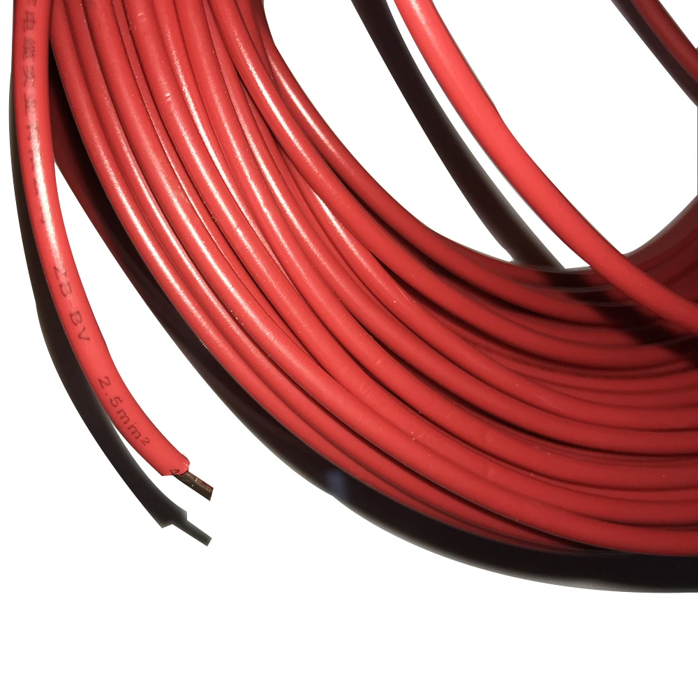 Single Strand Hard Wire BV0.12-0.5mm Square Tinned Anaerobic Pure Copper AV BV 0.2mm Red PVC Insulated Wire Electrinic Cable