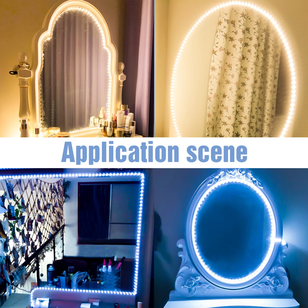 LED Mirror Light Motion Sensor Vanity Backlight Waterproof Decor Bathroom Mirror USB Dimmable Makeup Dressing Table Mirror lamp
