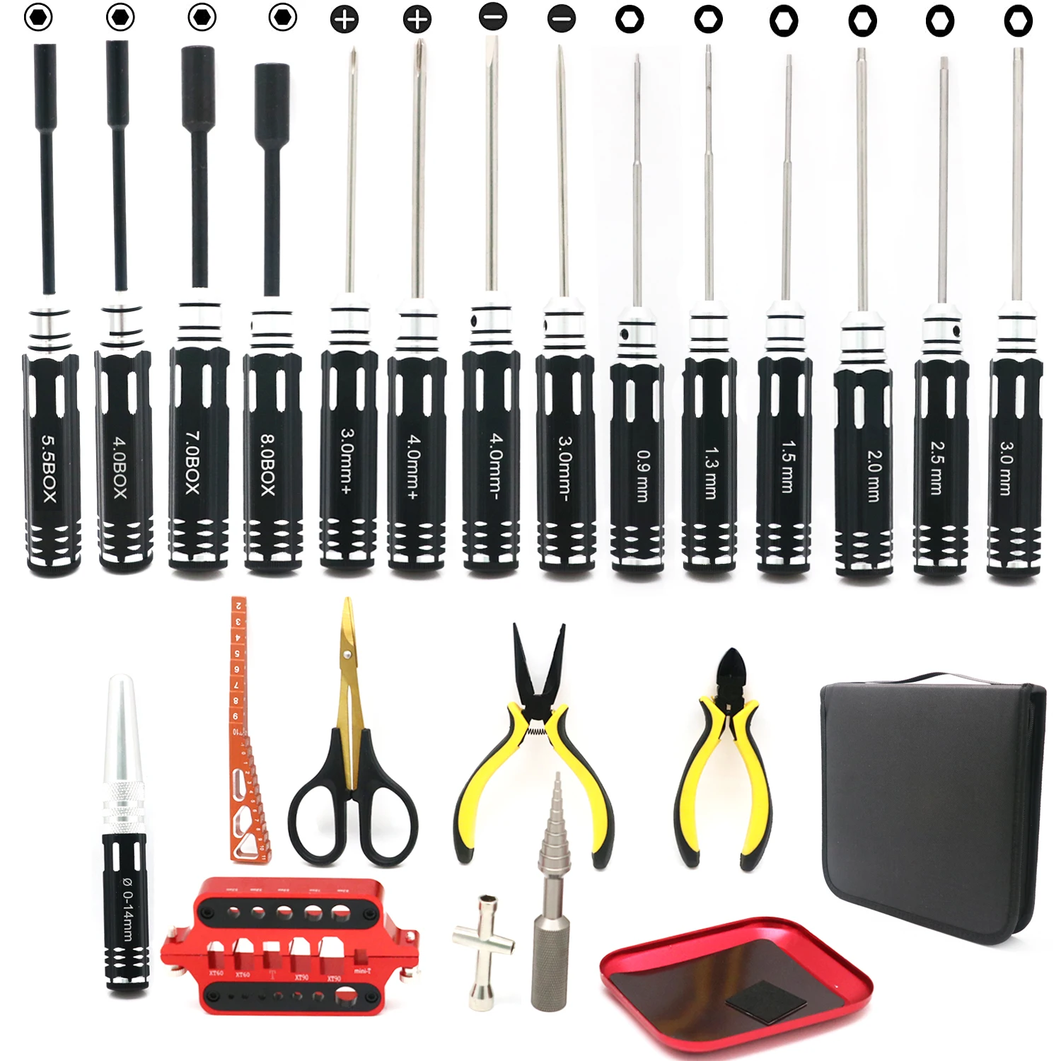 24-in-1 RC Hex-Schraubendreher-Set Sechskant-Nut-Treiber Phillips-Schraubendreher Inbusschlüssel für RC-Auto Drohne Boot Quadcopter Hubschrauber