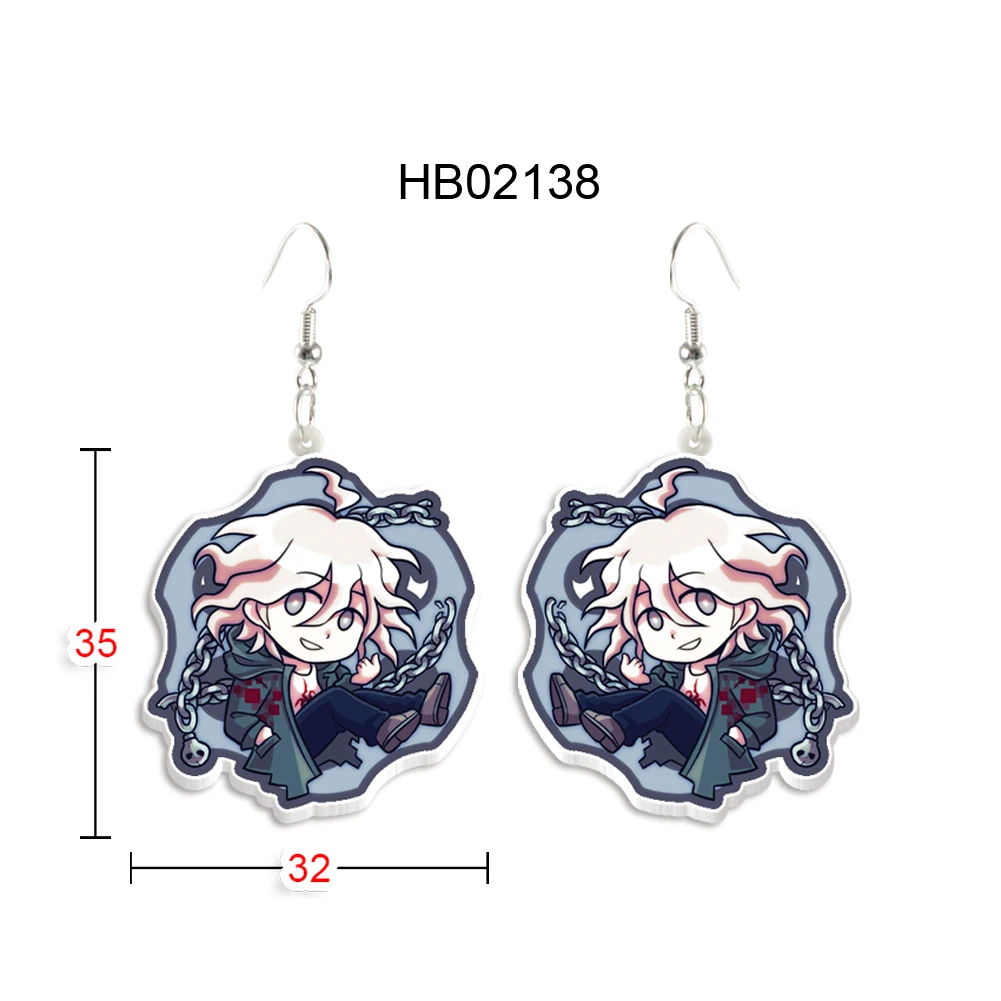 Acrylic Hook Drop Earrings Danganronpa Big Long Drop Dangle Earrings