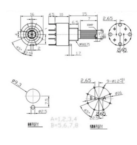 1 pçs rs16 plastic16mm interruptor de banda rotativa 2 polo 3 4 posição 1 polo 5 6 8 posição lidar com 15mm eixo faixa interruptor ag2 MF-A03 boné