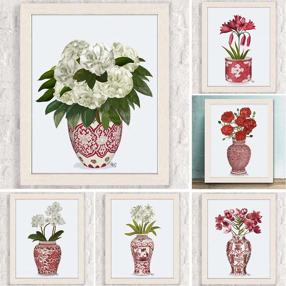 

Art végétal chinois, vase de style chinois, art végétal de fleur, décoration intérieure orientale, art mural de salon, art mural
