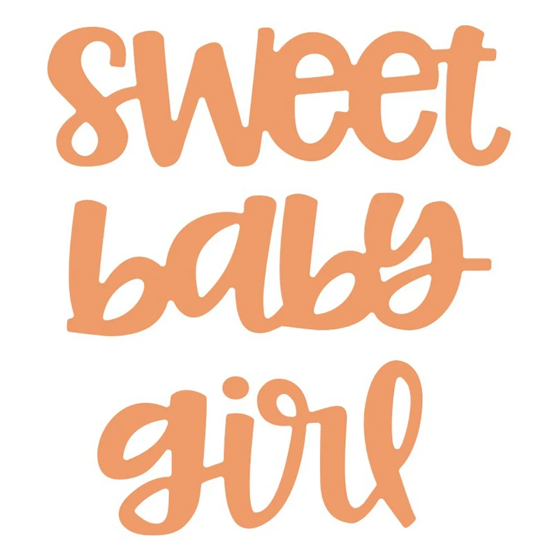 2024 Arrival Metal New Sweet Baby Phrase Word Letter Cutting Dies for Scrapbooking Greeting Card Making Stencils Boy Girls