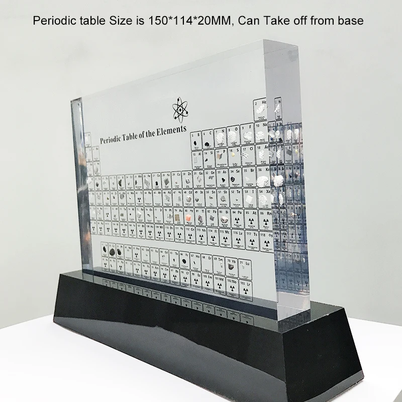 Tavola periodica reale in acrilico stile Base con elementi incorporati buoni strumenti didattici per bambini regali scientifici e collezioni di