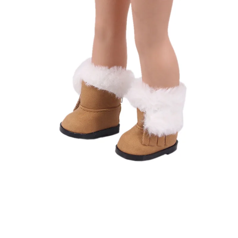 Botas de felpa Multicolor para muñeca, zapatos de nieve de 5cm, aptos para muñeca americana Wellie wisher de 14,5 pulgadas, muñeca Nancy, muñeca