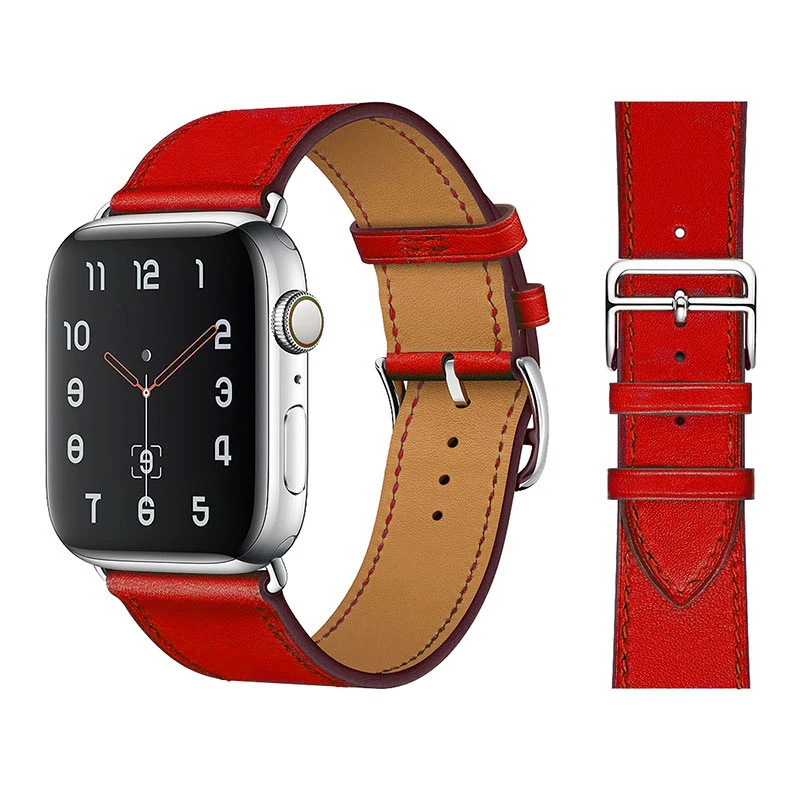 Apple watch HERMES 純正 レザーバンド シングルツアー レッド Single 