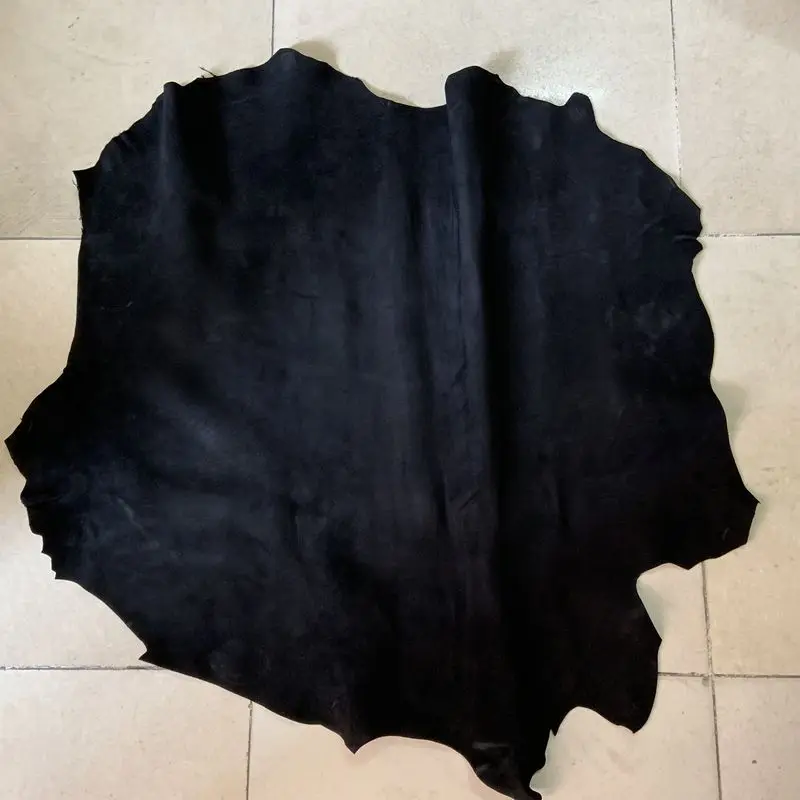 Whole Piece Suede Face Black Genuine Sheep Skin Leather Material