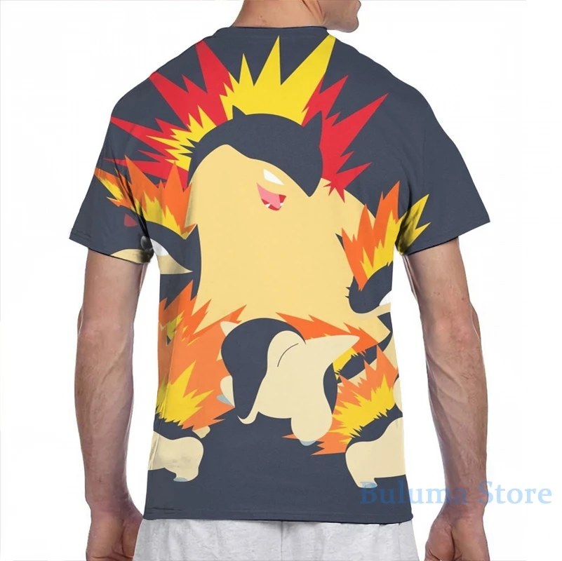 Cyndaquil Quilava Typhlosion men T-Shirt women all over print fashion girl t shirt boy tops tees Short Sleeve tshirts