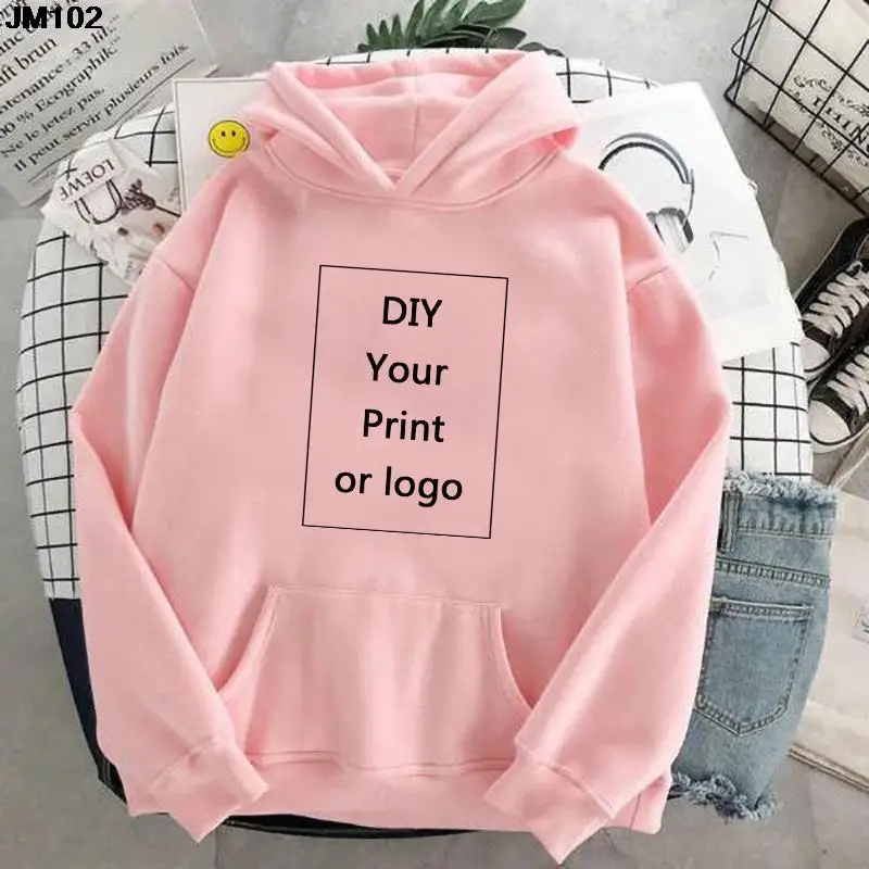 Customized Printing Women\'s Hoodies Harajuku Woman DIY Your Like Photo Or Logo Sweatshirts Fashion Custom Female Clothing Hoodie