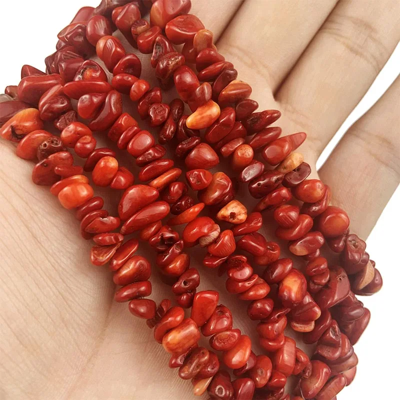 Red coral Special Cut Irregular Gravel bead 4-10MM spacers Loose beads For Fashion bracelet Accessories DIY Jewelry making