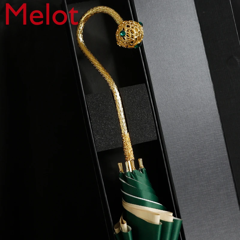 High-Grade Luxury Creative Umbrella Curved Handle Diet Balls Umbrella Surface with Drill Rain Or Shine Dual-Use Umbrella