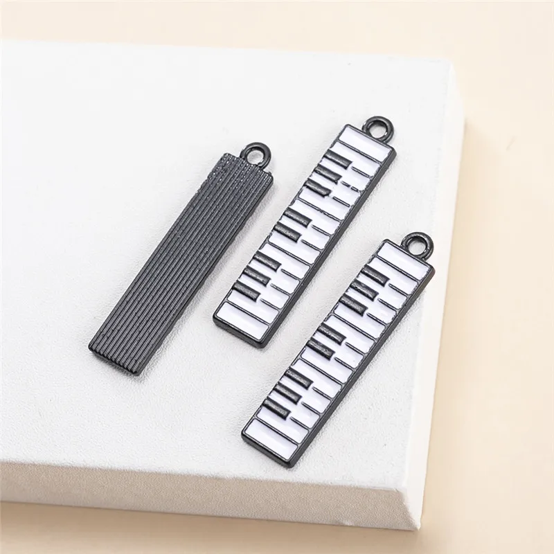 10pcs/lot Piano Enamel Music Charms Pendant For Jewelry Making DIY Keychain Accessories