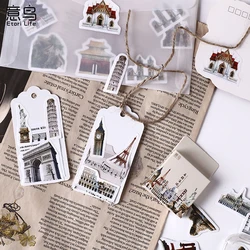 46Pieces Eiffel Tower Box Stickers Italy Scenic Spots Scrapbook materials handmade decorative Seal Sticker 4CM NEW