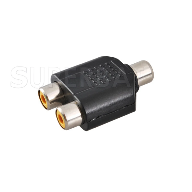 Superbat 5pcs RCA Audio Adapter RCA Jack to Two RCA Female RF Coaxial Connector