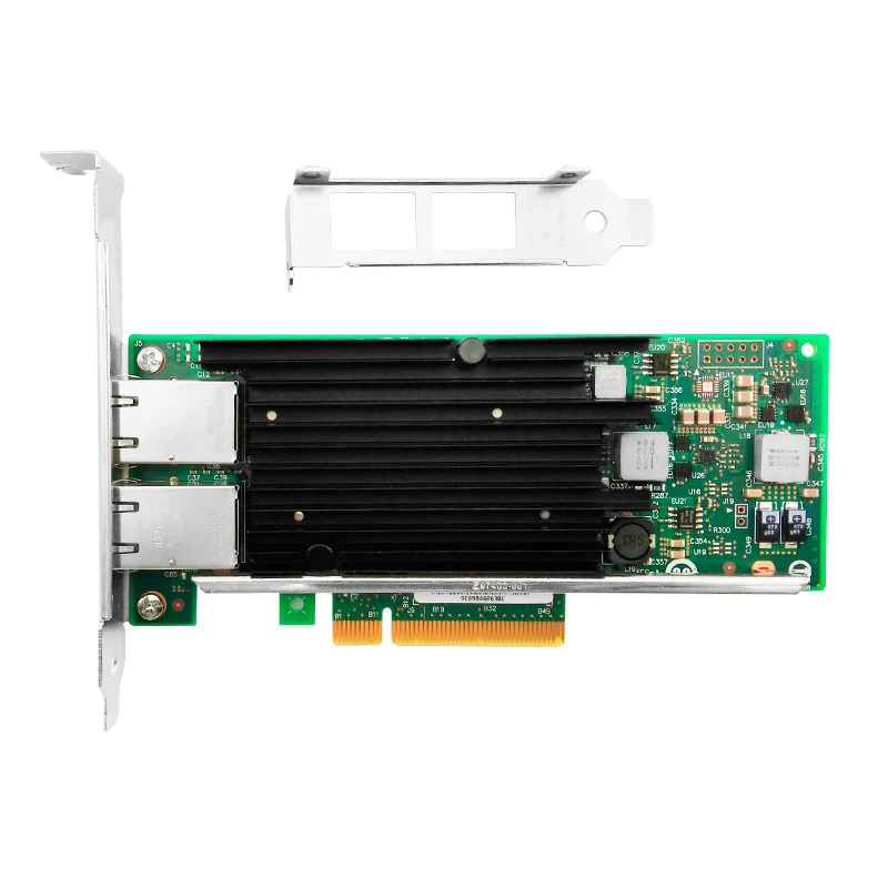 X540-T2 Intel X540 Chipset 10Gb/s Network Card 2 Port RJ45 10Gbase-T PCI-E 2.0 X8 NIC, QC 100% Passed, Low Profile &High Bracket