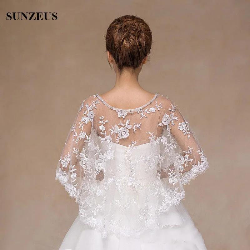 Red/Ivory Lace Wraps Cheap Bridal Wedding Bolero Girls Summer Dress Accessories Shawl Evening Dress Jacket chaqueta mujer S460