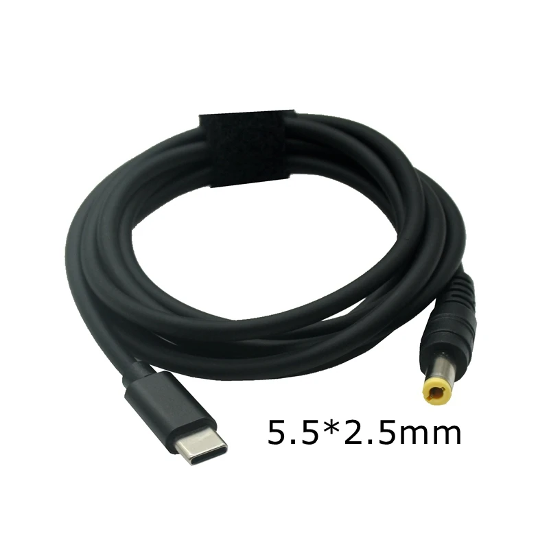 USB Type C PD Charging Cable Cord Dc Power Adapter Converter 5.5*2.5 15V 20V 3A 65W for Lenovo Asus Dell Hp Laptop Charger