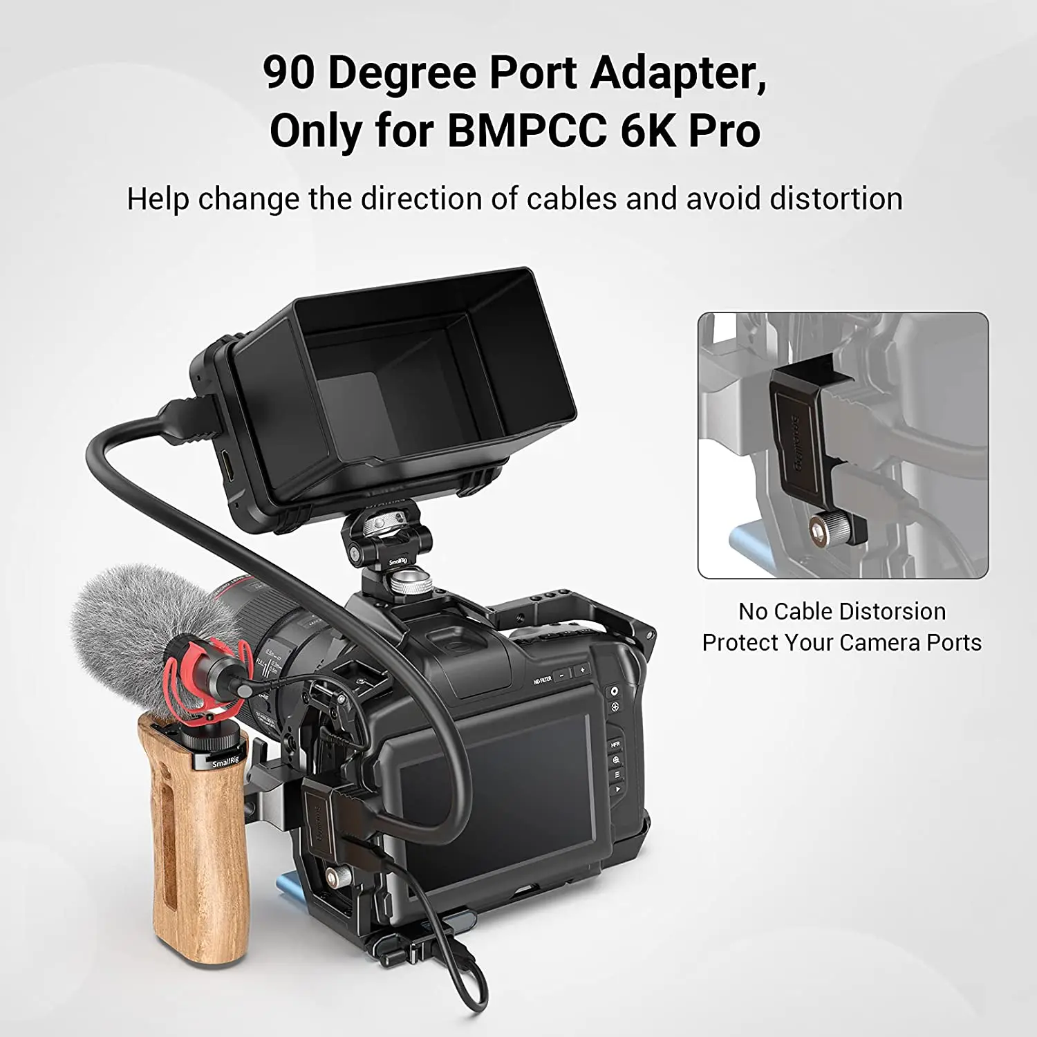 SmallRig HDMI & USB-C Right-Angle Adapter for BMPCC 6K Pro 3289 Dedicated for BMPCC 6K Pro cage 3270