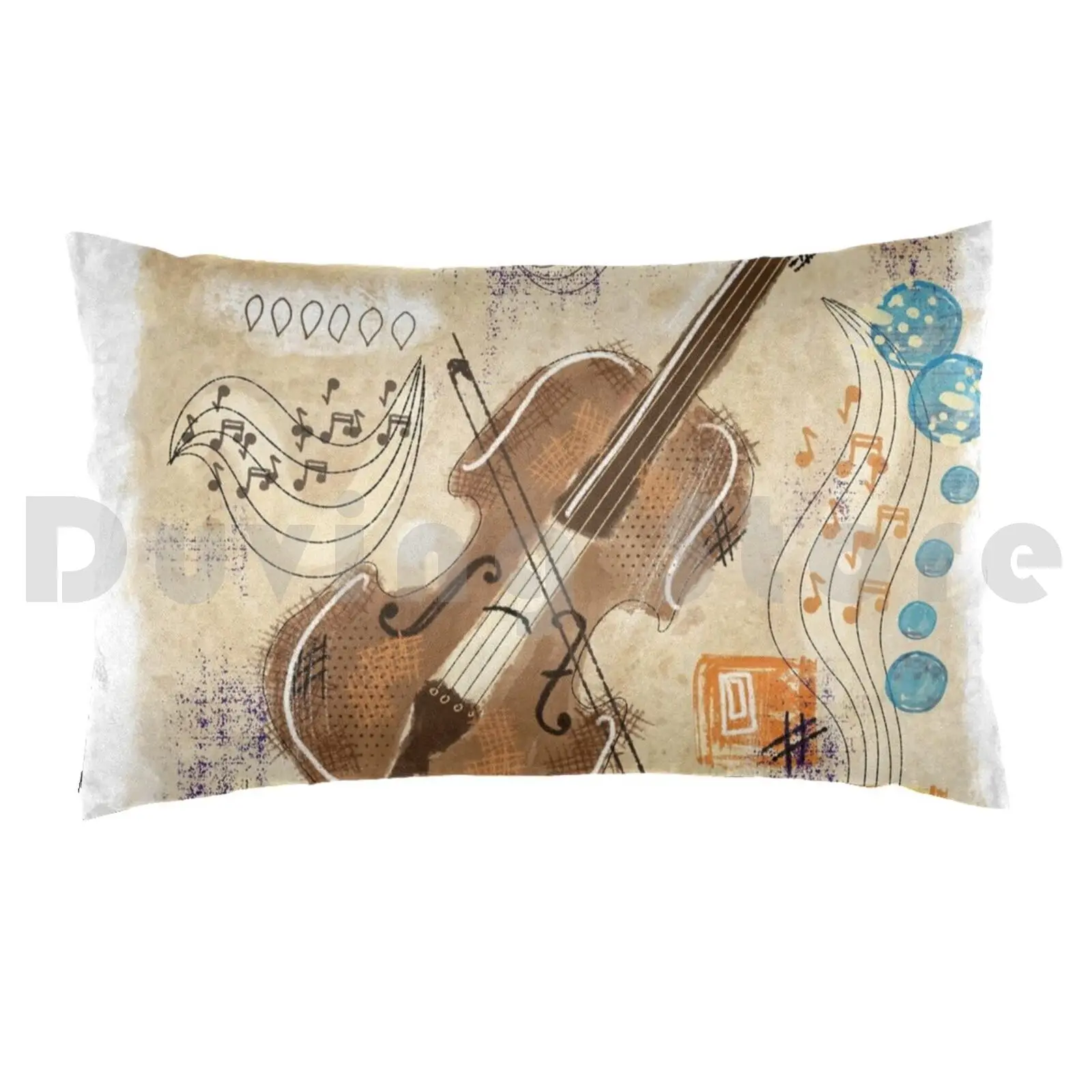 Abstract Cello Pillow Case Printed 35x50 Abstract Cello Music Musician Instrument