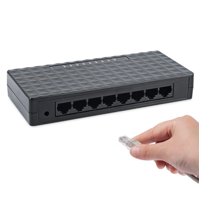 8-Port 10/100Mbps Ethernet Network Switch HUB Desktop Mini Fast LAN Switcher Adapter
