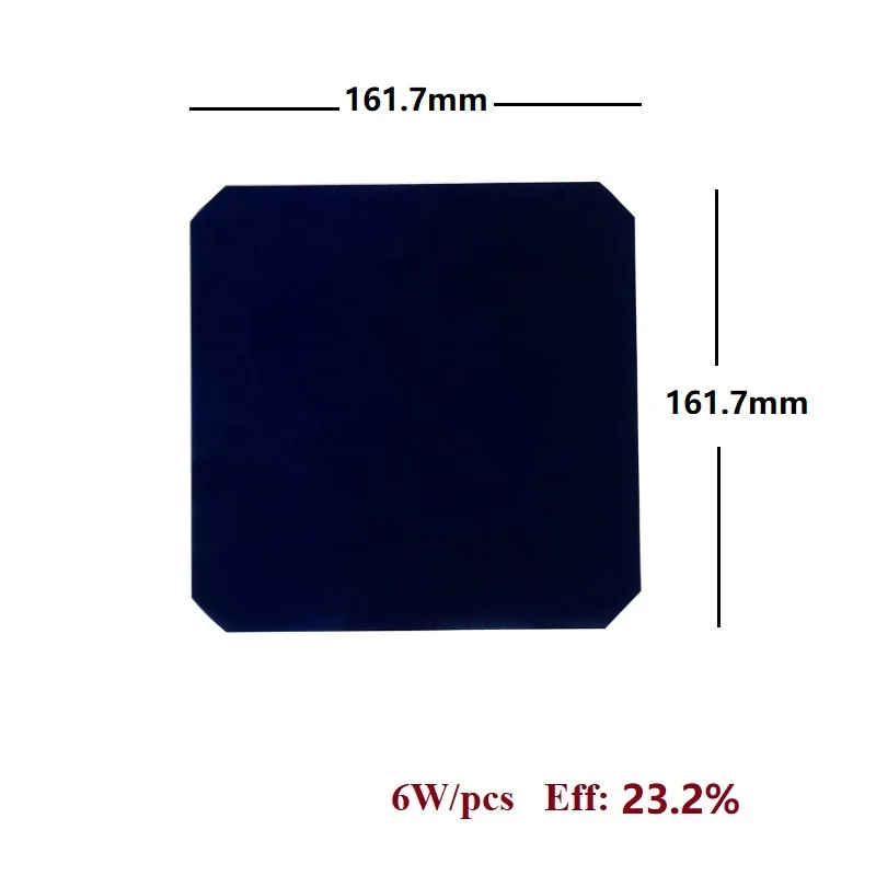 Monokrystaliczne elastyczne ogniwa słoneczne o wysokiej wydajności 23.2% 6W energii słonecznej 161mm dla Diy elastyczny Panel słoneczny 100