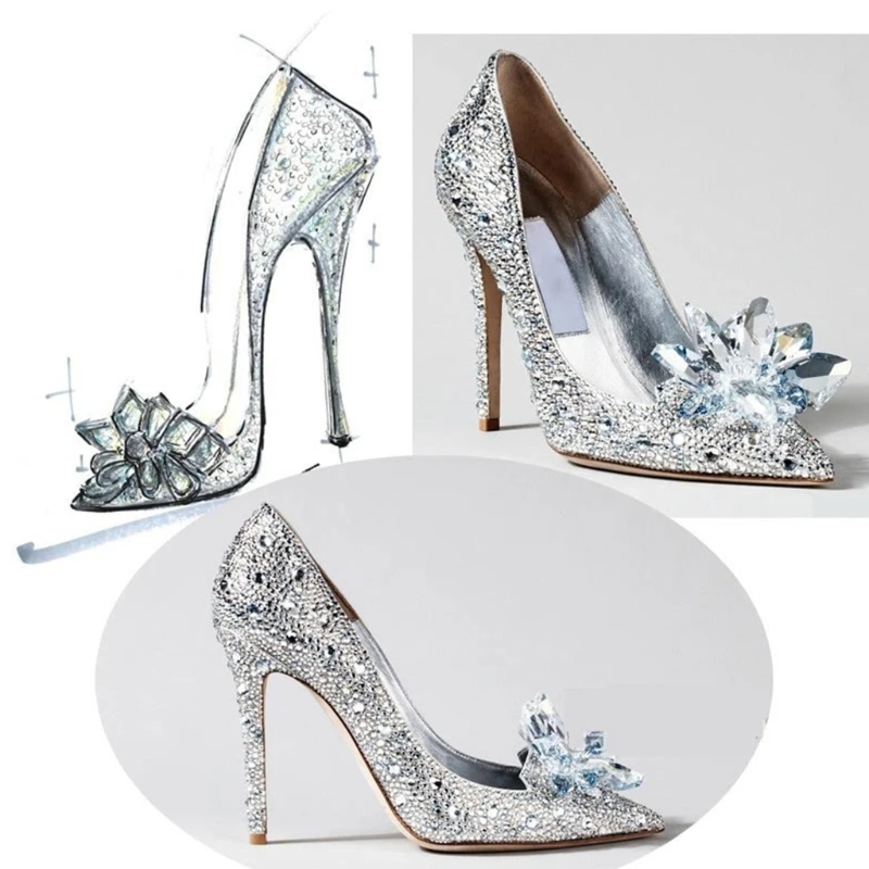 Shoe Decoration Crystal Luxury Women Clothes DIY High Sandals Pumps