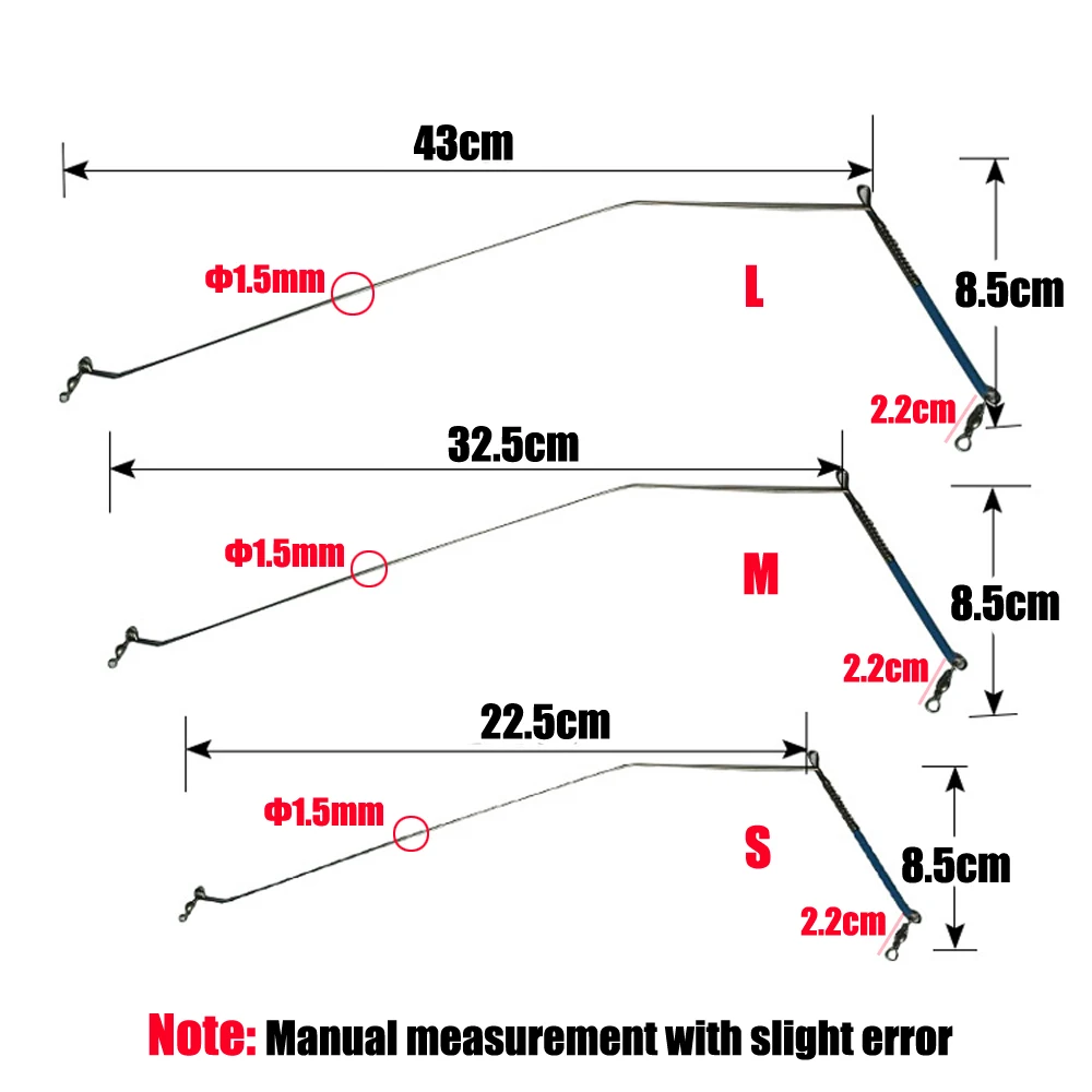 Elllv 20pcs Saltwater Fishing Rig Arms Branches with Swivels Stainless Wire Arms Balance  20cm 30cm 40cm