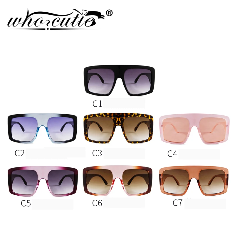 Vintage Oversized Sunglasses Women Luxury Brand Design Square Acrylic Frame Trendy Sun Glasses Big Black Shades Female Shield