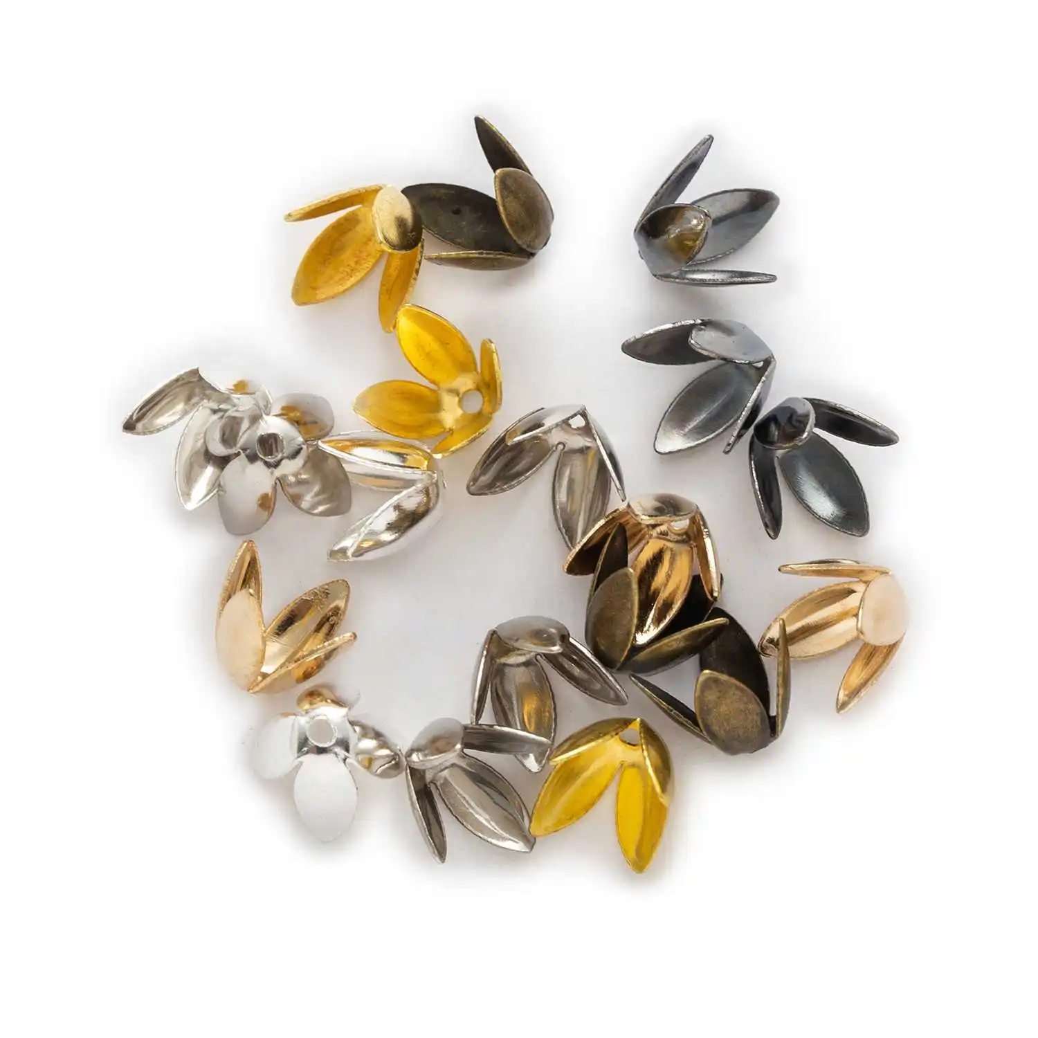 

100pcs Vintage Floral Bead Caps, 6mm Retro Oval Spacers for Jewelry Making, Antique Style Findings for DIY Boho Necklace