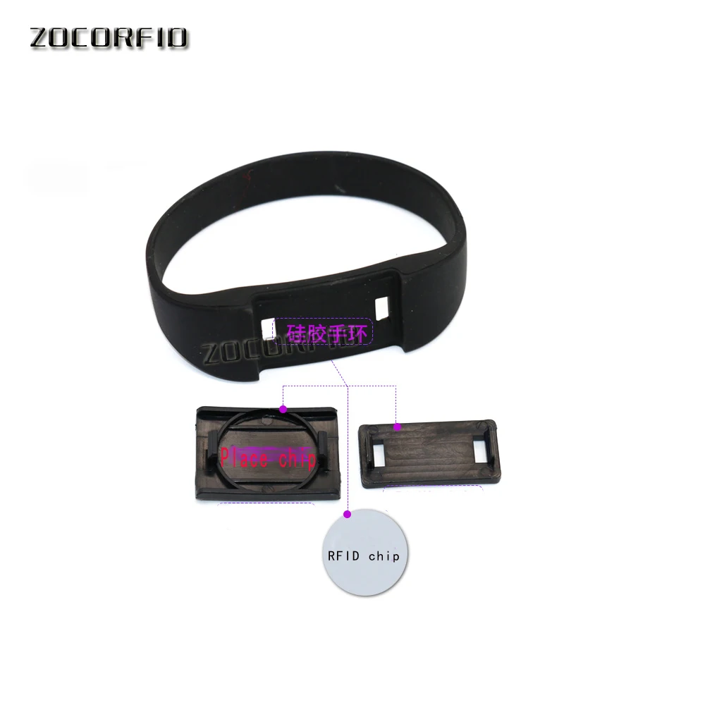 125KHZ/13.56MHZ Rewritable RFID Bracelet Silicone Wristband Watch Copy Clone Blank Card In Access Control Card