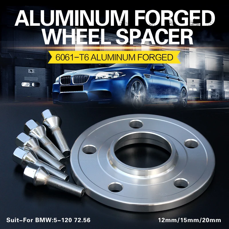 2Pieces 12/15/20mm 5x120 72.56mm Wheel Spacer Adapter suit for BMW X6 F01 F02 F03 F04 F06 F07 F10 F11 F12 F13 F18 M14x1.25