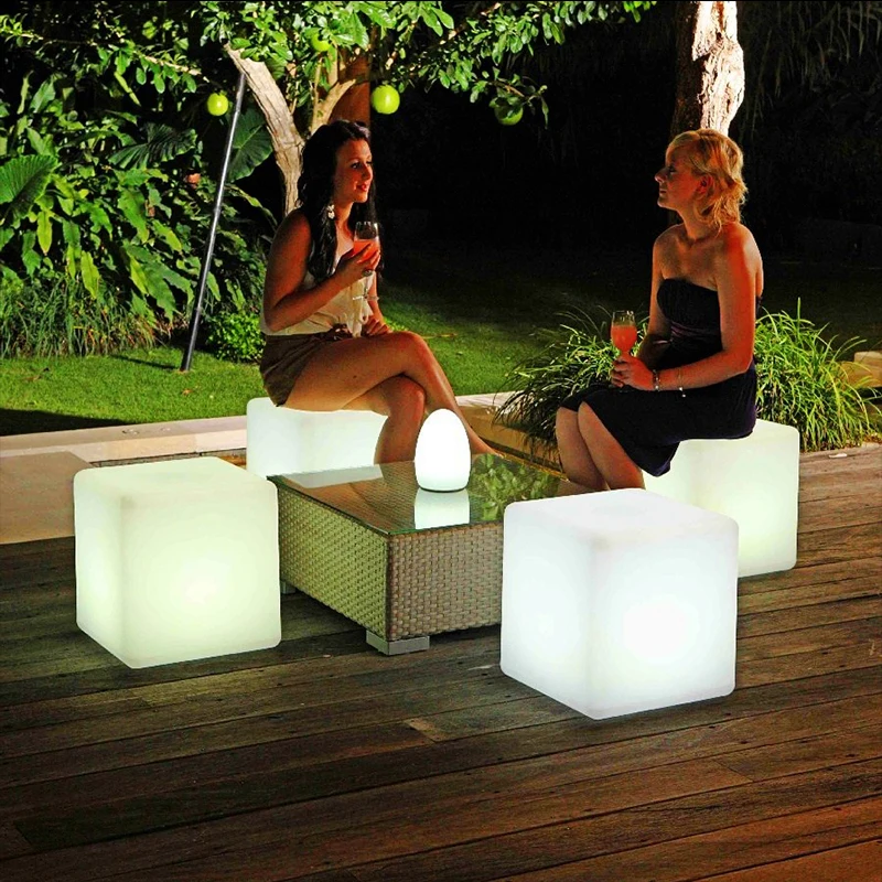 Night Club Outdoor Inflatable Decoration Party LED Cube/LED chair/LED bar table 40*40*40cm brand new