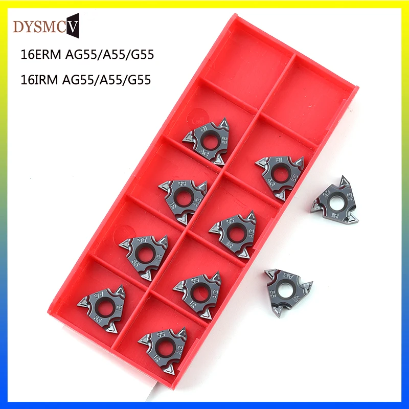 10pcs 16ER AG60 AG55 16ERM A60 A55 IC908 Thread insert 11IRM A60 Carbide Blade Cutter Lathe cnc Threading Tool