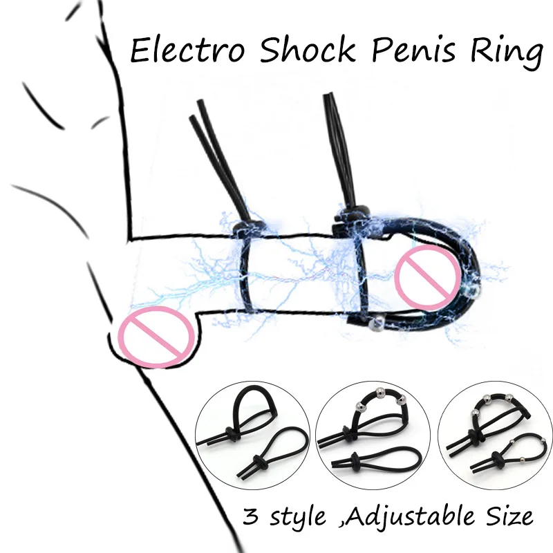 Electric Shock CB6000 Cock Cage Scrotal Sleeve Electric Stimulation Bead Massage Enlarge Penis Ring Medical Theme Male Sex Tool