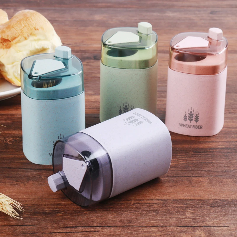 Контейнер из пшеничной соломы 2020 Автоматическая подставка для зубочисток, домашний стол Коробка для хранения зубочисток, диспенсер для зубочисток,