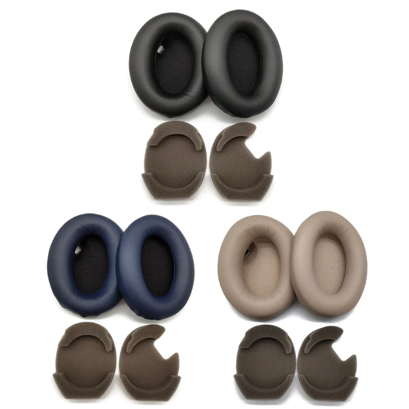 Almohadillas de esponja para los oídos, almohadillas de cuero para Sony WH-1000XM4, auriculares inalámbricos, orejeras portátiles, cubierta de espuma viscoelástica