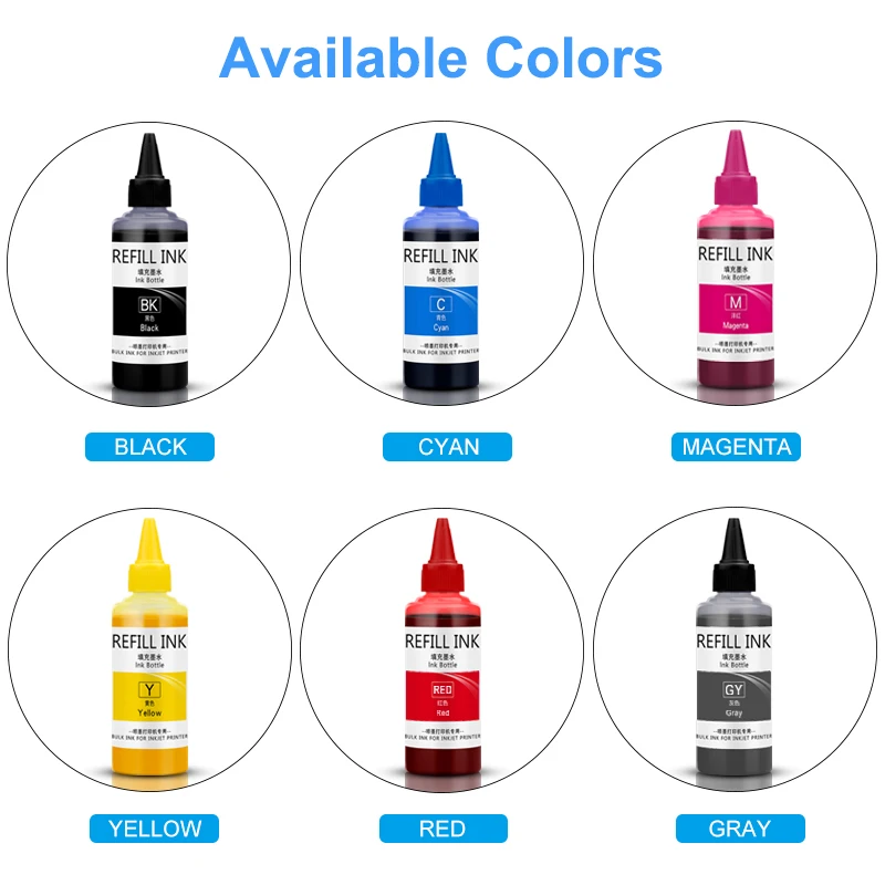 100ML/Set Sublimation Ink For Epson Expression Photo HD XP-15000 XP15000 XP-15010 XP15010 XP-15080 XP15080 Printer T312 T314 XL