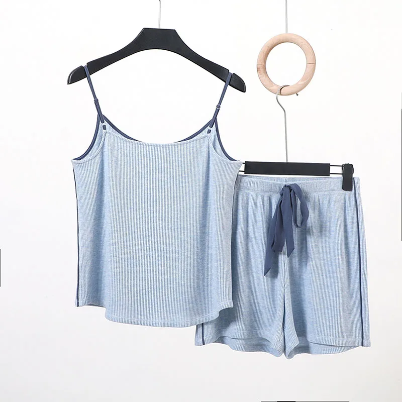 Sanderala Sexy Women Bow Pajamas Set Sleepwear Plus Size Comfortable Lingerie Nightgown Sleeveless Set Pajama Pant Sexy Pjs