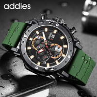 Men 5 ATM Waterproof Sport Chronograph Watches Male Silicon Strap Cool Quartz Wrist Watches for Men relogio masculino