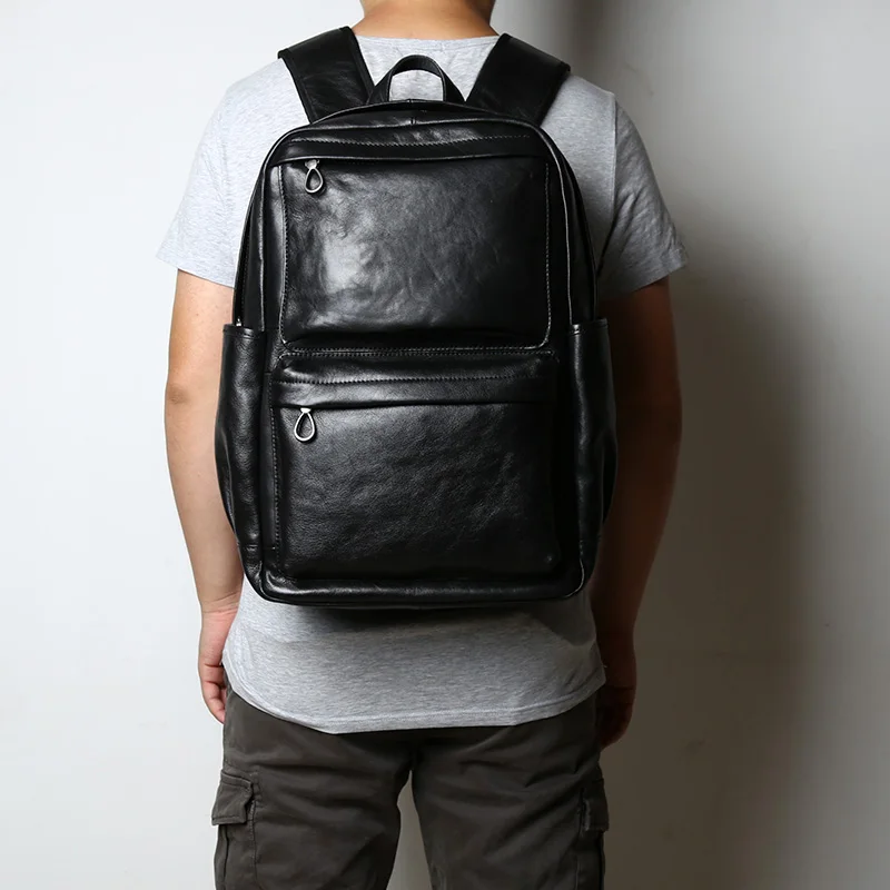 NZPJ Leder herren Rucksack Europäischen und Amerikanischen Mode Reisetasche Vintage Kopf Erste Schicht Rindsleder Freizeit Rucksack – Detail 19