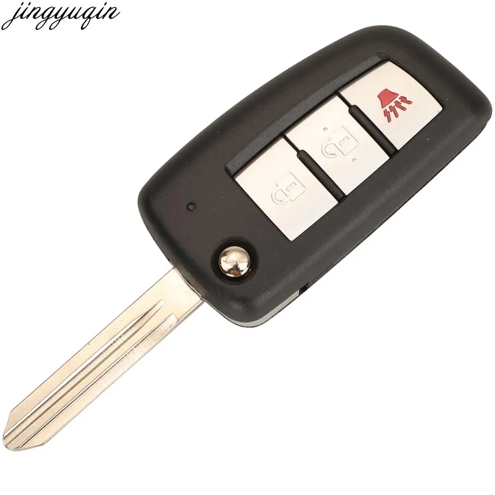 Jingyuqin Remote Car Key Case Shell per Nissan Juke F15 F16 2010-2018 Micra Pulsar X-Trail Qashqai 2/2 + 1/3 pulsanti Entry Fob