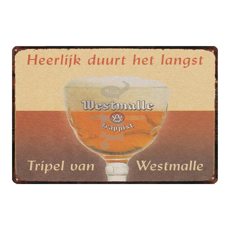 Orval Chimay Westmalle Chouffe Metal Tin Sign Vintage Plate For Bar Club Wall Pub Restaurant  Home Decor Iron Poster DU-3599A